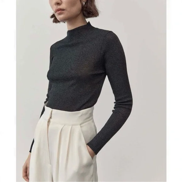 St Agni The Long Sleeve High Neck Knit Top in galaxy - Picture 2 of 11